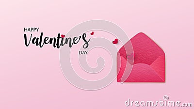 Happy valentine`s day. Love letter sweet pastel color. Vector illustration Vector Illustration