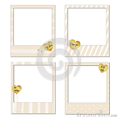 Happy Valentine's day Polaroid frames Vector Illustration