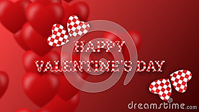 happy valentine's day with red blur heart Stock Photo