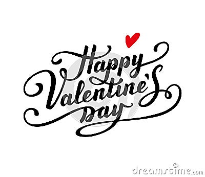 Happy Valentine s Day text Vector Illustration