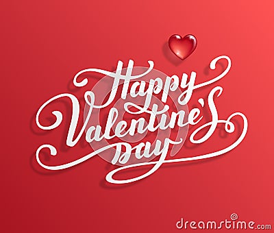 Happy Valentine s Day text. Vector Illustration