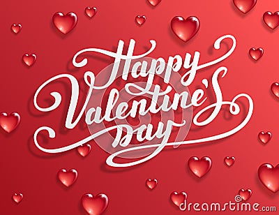 Happy Valentine`s Day text. Vector Illustration