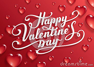 Happy Valentine`s Day text. Vector Illustration