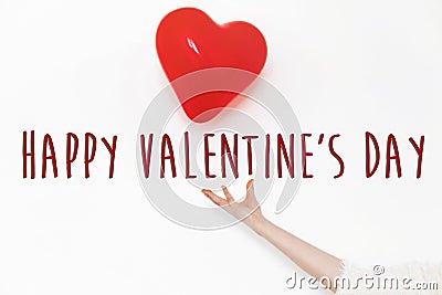 Happy valentine`s day text sign. happy valentines concept. red h Stock Photo