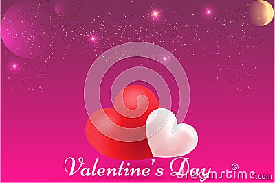 Happy Valentine`s Day wallpaper, poster, card template. Vector Illustration
