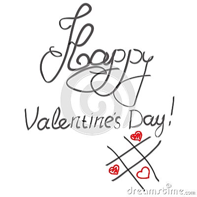 Happy Valentine`s Day on a white background Vector Illustration