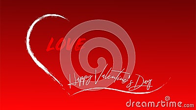 Happy Valentine`s Day - words in a open heart full of love Vector Illustration