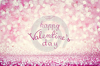 HAPPY VALENTINE`S DAY writing on pink background Stock Photo