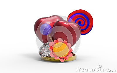 Happy Valentine sweets and diamonds Stock Photo