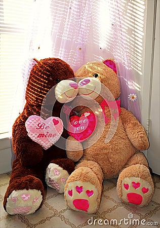 Happy Valentine& x27;s Day Bears Stock Photo