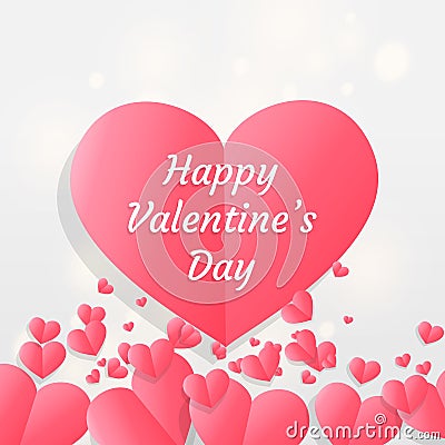Happy valentines day with Abstract bokeh light background Vector Illustration