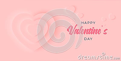 Happy Valentines day background in isometric vector design. Beautiful holiday layout with heart shaped love cake and baloons. Vector Illustration