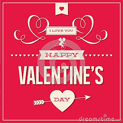 Happy Valentines day card design Stock Photo