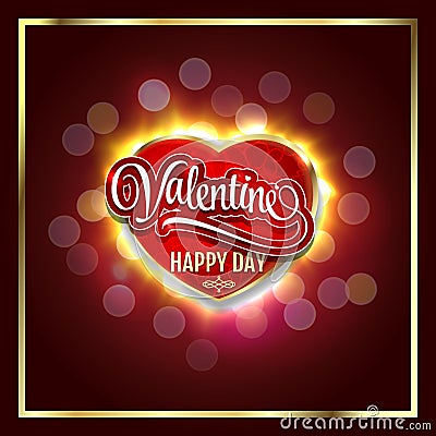 Happy Valentines Day. Creative graphic message for You design.Vector blurred background. Vector Illustration