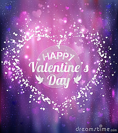 Happy Valentines Day greeting card. I Love You. 14 February Vector Illustration