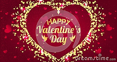 Happy Valentines Day greeting card. I Love You. 14 February Vector Illustration