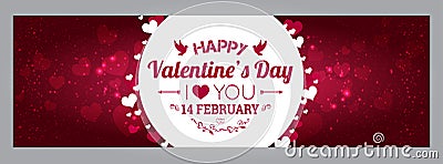 Happy Valentines Day greeting card. I Love You. 14 February Stock Photo