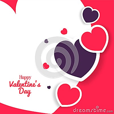 Happy Valentines day greeting card Vector Illustration