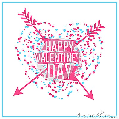 Happy Valentines day greeting or invitation card Vector Illustration