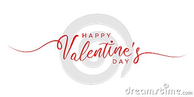 Happy Valentines Day gretting letter red color Vector Illustration