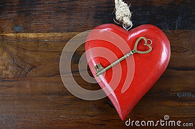 Happy Valentines Day key to my heart concept Stock Photo