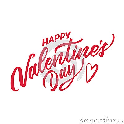 Vector happy valentines day hand drawn lettering Vector Illustration