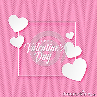 Happy Valentines Day Lettering with on Pink background. Stock Photo