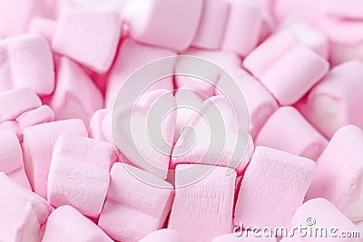 Happy Valentines day. Love theme. Pink sweet marshmallow hearts. Valentine`s day background Stock Photo