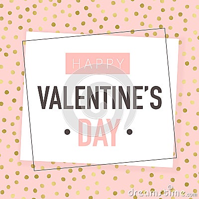 Happy Valentines Day. Vector greeting card design Vector Illustration