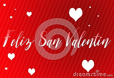 Beautiful Happy Valentines day lettering design with hearts Stock Photo