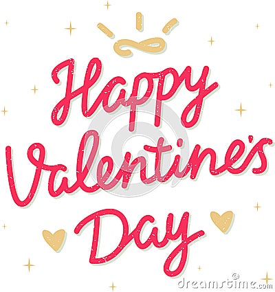 Happy Valentines words card with decorative elements Stock Photo