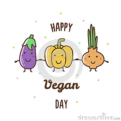 Happy Vegan Day. Vector illustration. Vector Illustration