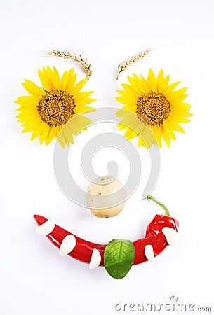 Happy Vegetables shot in studio Stock Photo