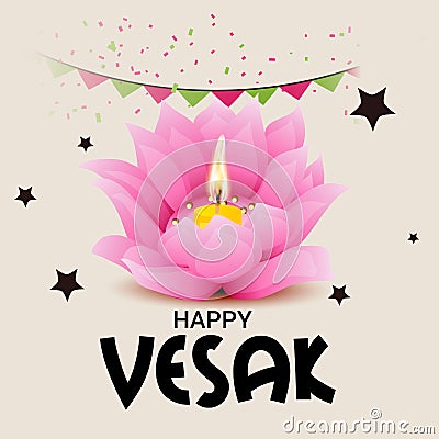 Happy Vesak. Cartoon Illustration