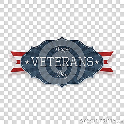 Happy Veterans Day american Emblem Template Vector Illustration