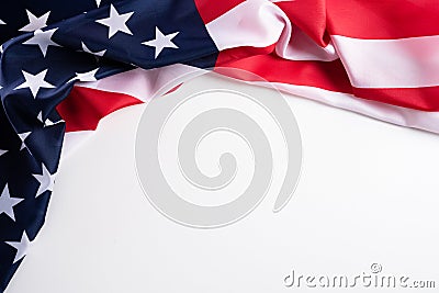 Happy Veterans Day. American flags against a white background Stock Photo