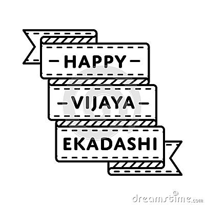 Happy Vijaya Ekadashi greeting emblem Vector Illustration