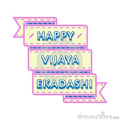 Happy Vijaya Ekadashi greeting emblem Vector Illustration