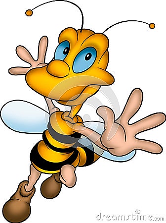 Happy wasp Cartoon Illustration