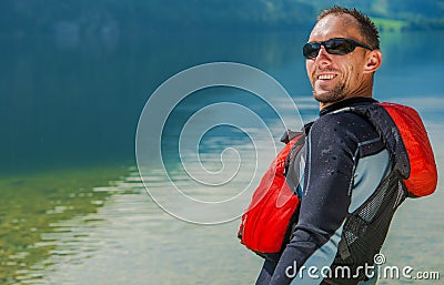 Happy Water Sportsman Stock Photo