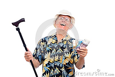 Happy wealthy senior man Stock Photo