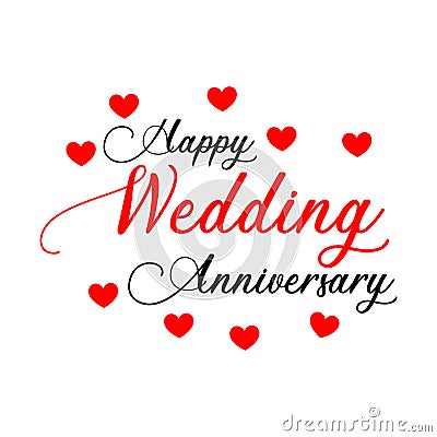 Happy wedding Anniversary greeting card. Vector Illustration