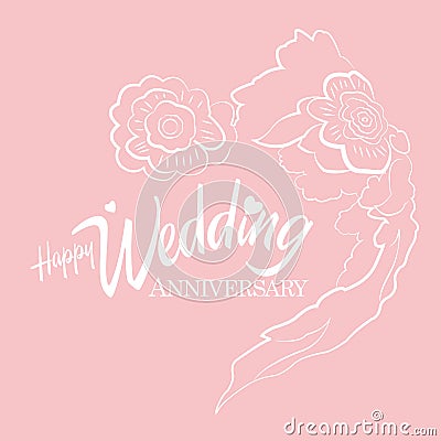 Happy Wedding Anniversary Vector  Art Stock Vector  Image 