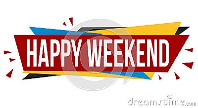 Happy weekend banner design Vector Illustration