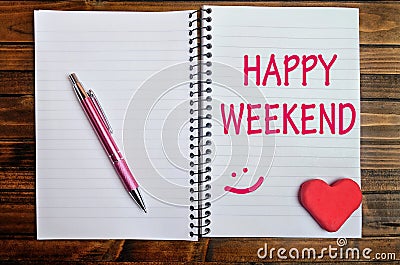 Happy weekend words Stock Photo
