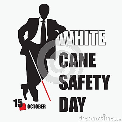 Happy White Cane Safety Day Vector Illustration