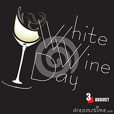 Happy White Wine Day Vector Illustration