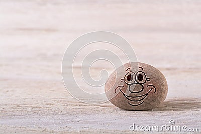 Happy woman emoticon Stock Photo