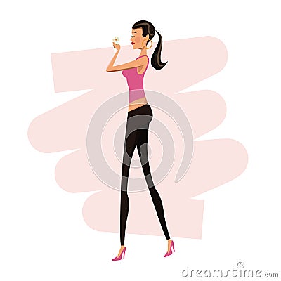 Happy woman fashion slim Vector Illustration