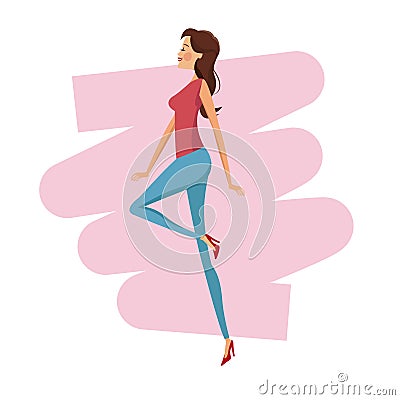 Happy woman fashion slim Vector Illustration